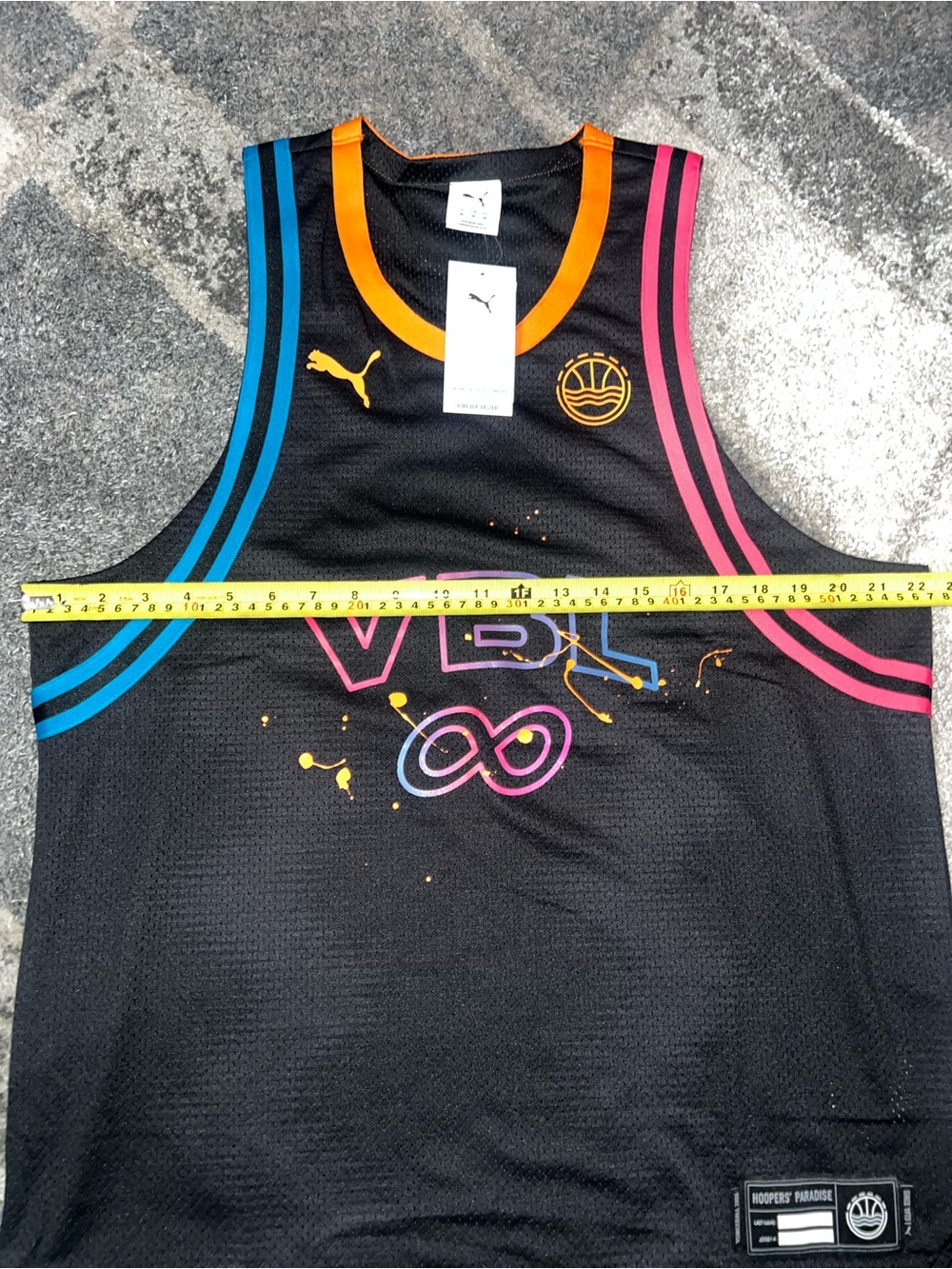 Puma Black Basketball Jersey with Orange Trim - Picture 8 of 9